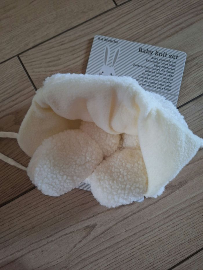 Ensemble bonnet moufles bébé mixte 6 mois - photo numéro 2
