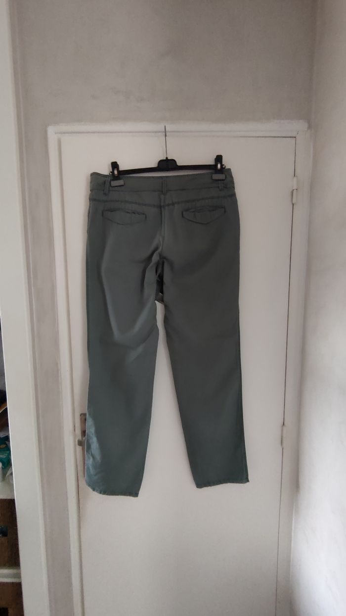Pantalon femme en toile marque Promod taille 42 couleur kaki - photo numéro 8