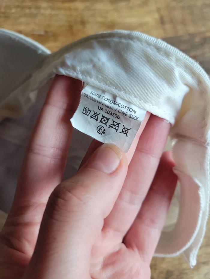 Casquette blanc crème enfant scratch - photo numéro 5