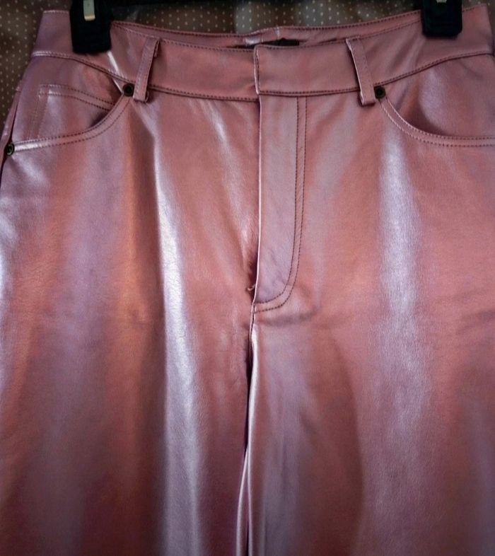Pantalon rose métallisé simili cuir Primark Taille 38 Neuf - photo numéro 6