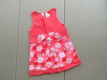 robe rouge à motif fleurs fille 6 mois