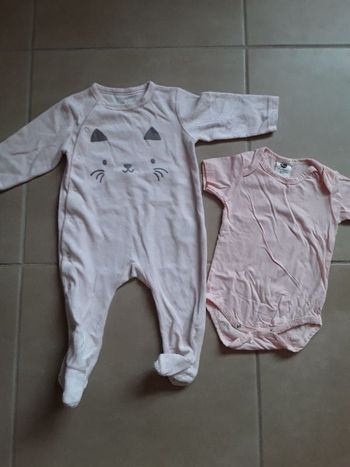Lot nuit rose bébé fille 12 mois TBE