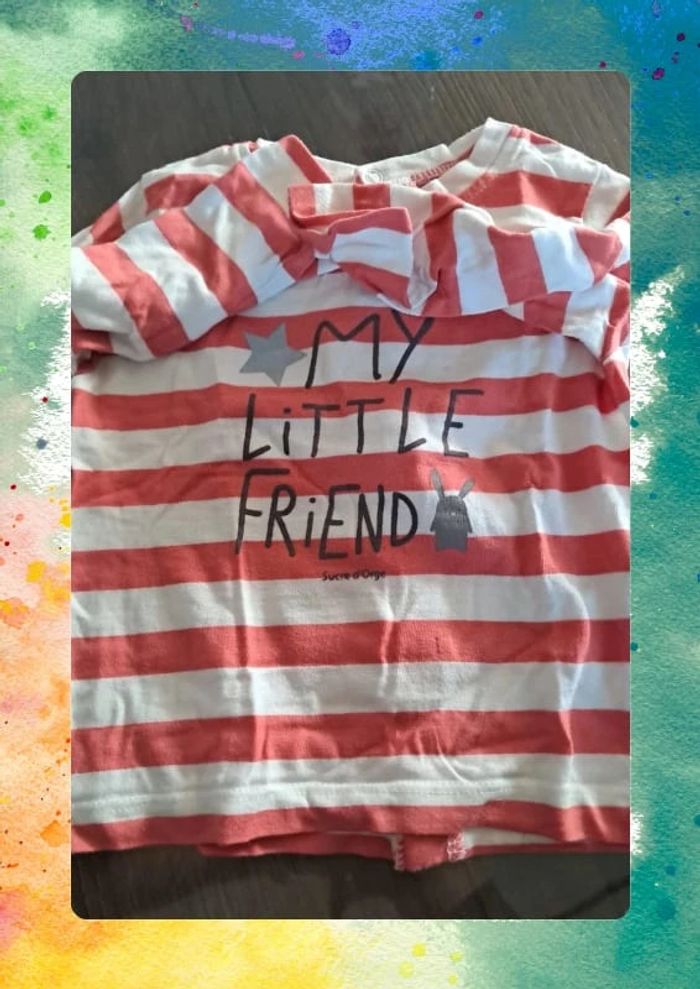 T-shirt Sucre d’Orge 6 mois  Ouverture boutons-pression dans le dos - photo numéro 2