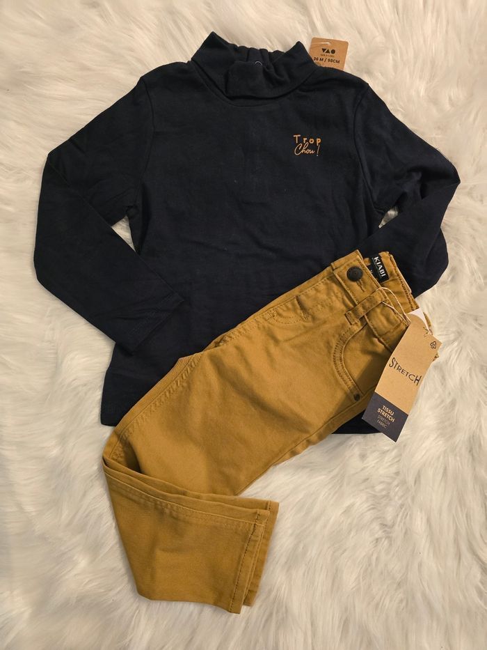 Neufs (non portés )🏷 🤎😍🤩👍 superbe ensemble 36mois sous pull et jeans slim (94/98cm) garçon🤎😍🤩👍