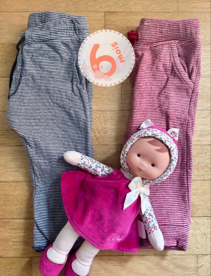 🌟 Lot de 2 pantalons confortables - 6 mois
