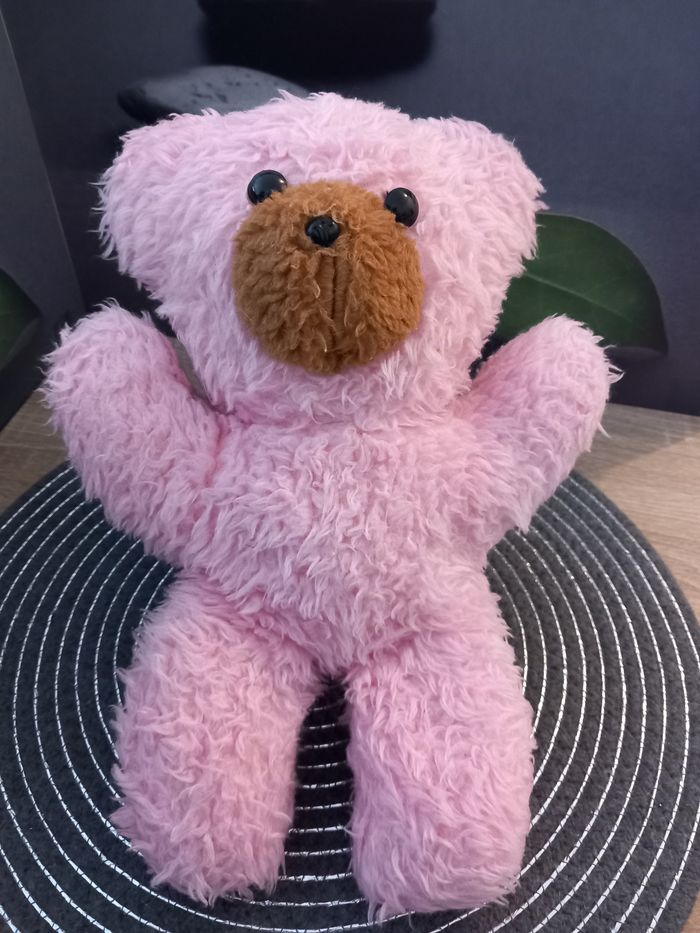 2 peluches vintages 32cm  rose et marron - photo numéro 6