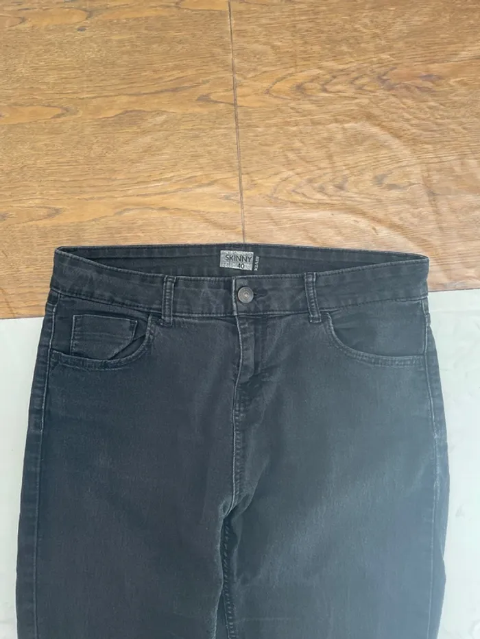 Pantalon jean noir skinny - photo numéro 2