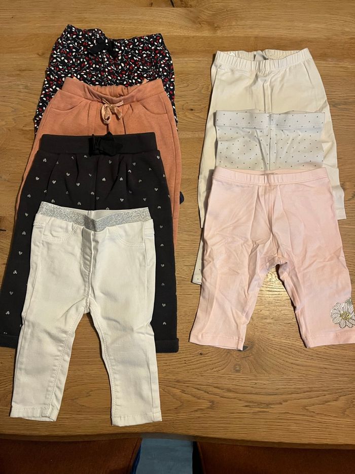 4 pantalons 3 legging fille 6 mois