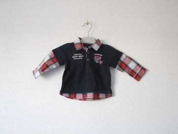 Polo marine Gémo 6 mois TBE