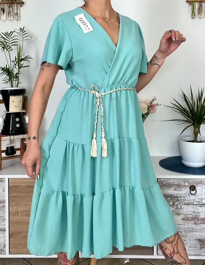 SOLDE Robe bohème fluide légère taille élastique taille unique - Italy moda - neuf