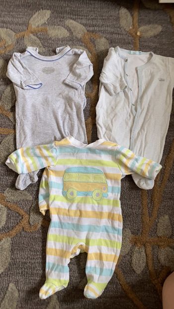 Lot de 3 pyjama léger 1 mois garçon