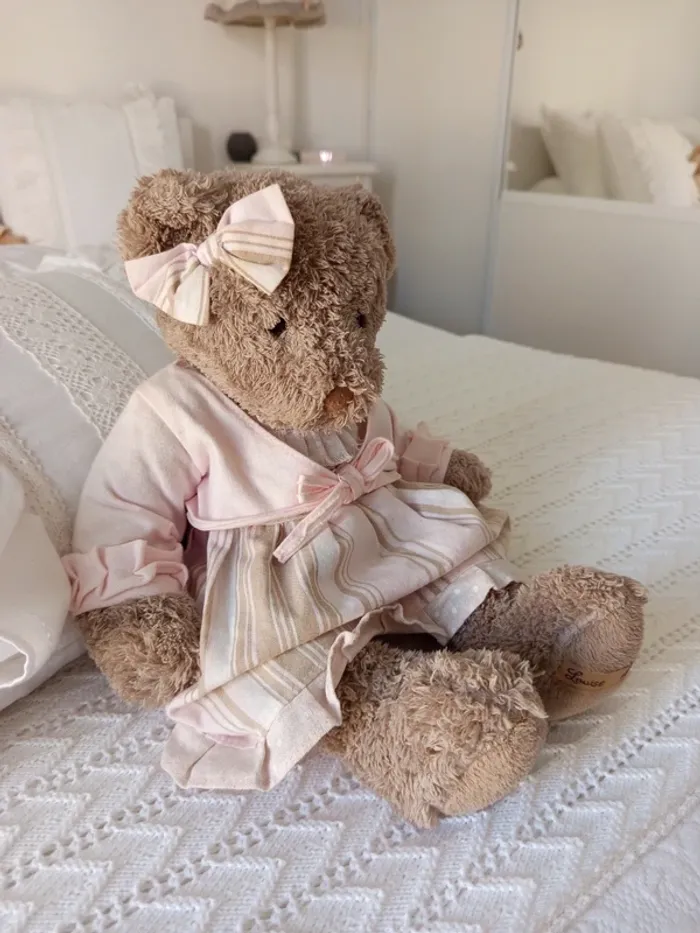 Ourson look vintage robe beige et rose Louise Mansen - photo numéro 6