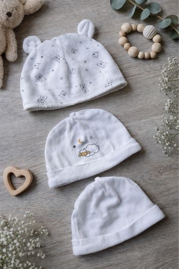 Lot bonnet naissance mixte 