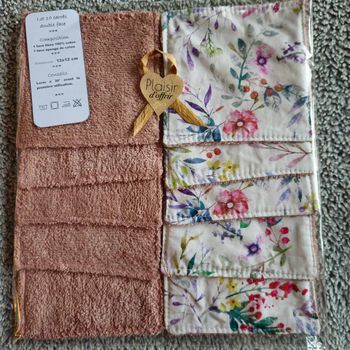 10 lingettes lavables 12x12 cm