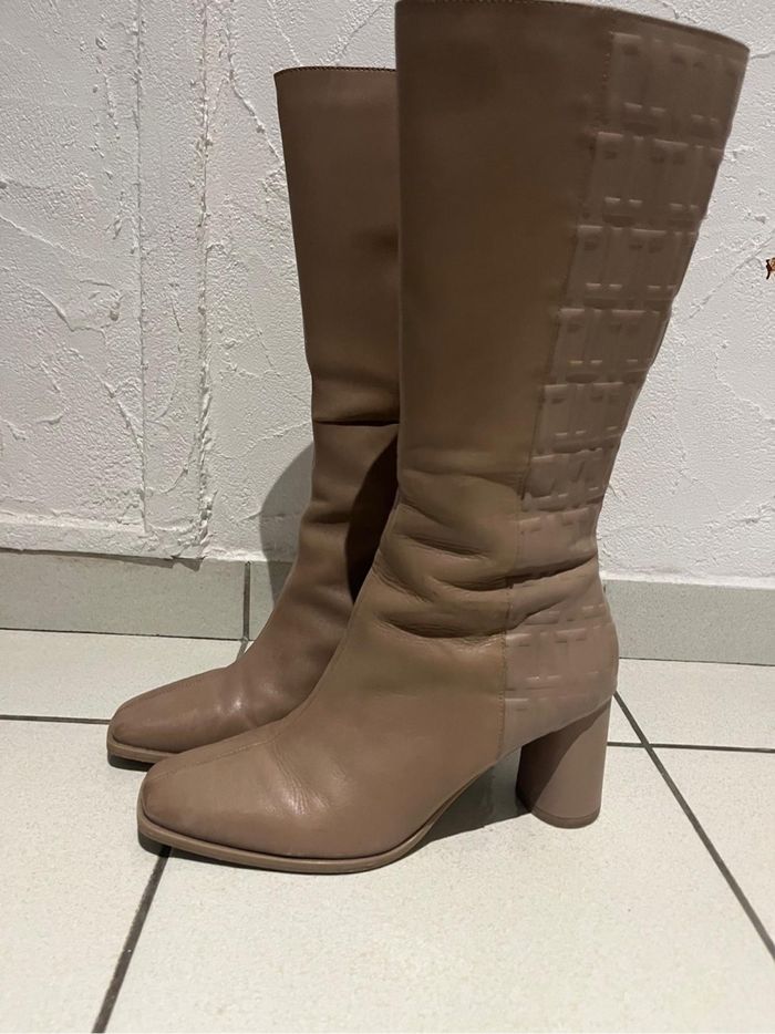 👢Bottes hautes beige monogramme - photo numéro 5