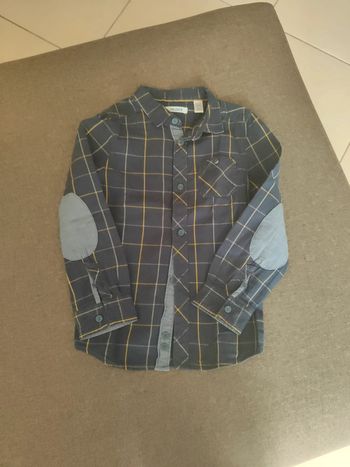Chemise bleue à carreaux Okaïdi 6 ans