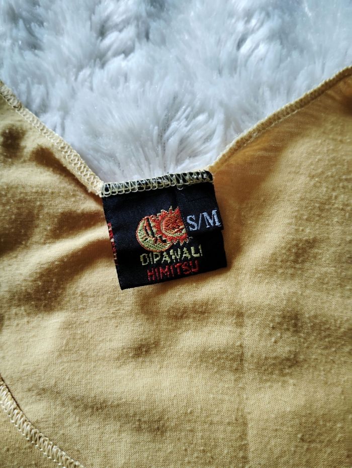 Débardeur femme, jaune moutarde avec chats - photo numéro 3