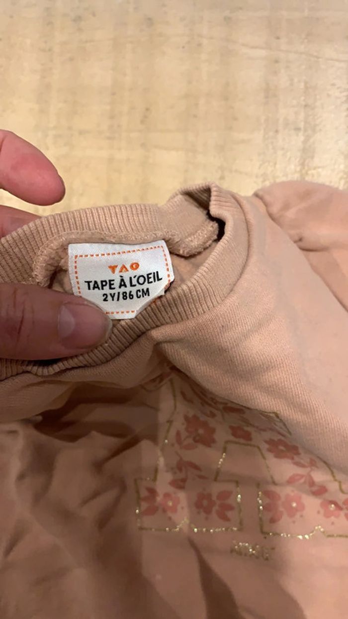Pull rose tape à l’œil 2 ans - photo numéro 5