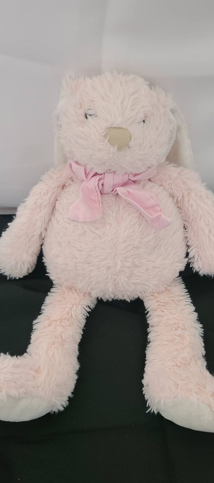 Doudou peluche lapinRose foulard atmosphera - photo numéro 2