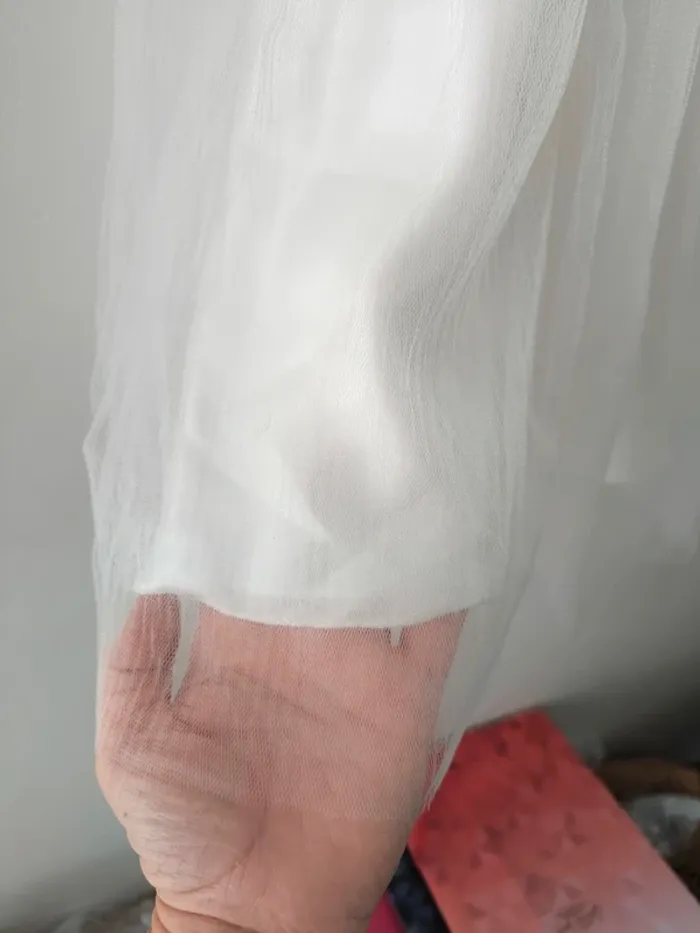 Robe blanche en dentelle et tulle – Taille XS – État neuf - photo numéro 3