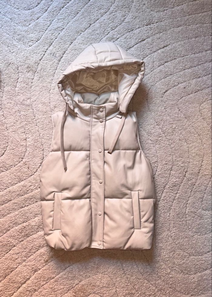 Doudoune sans manche beige