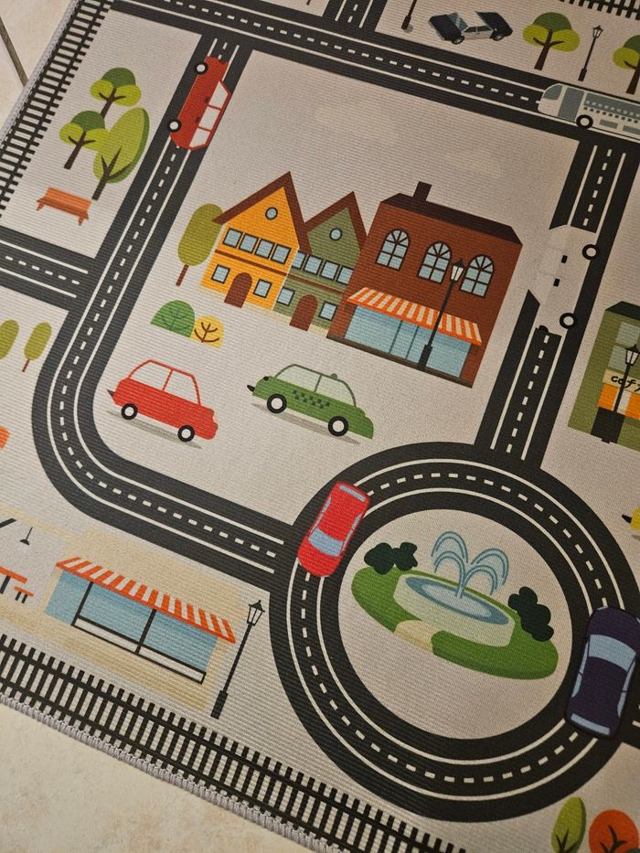 Tapis jeu voiture 90x60 cm - photo numéro 2