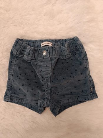 Short taille réglable velours côtelé étoiles T. 18 mois Lulu Castagnette