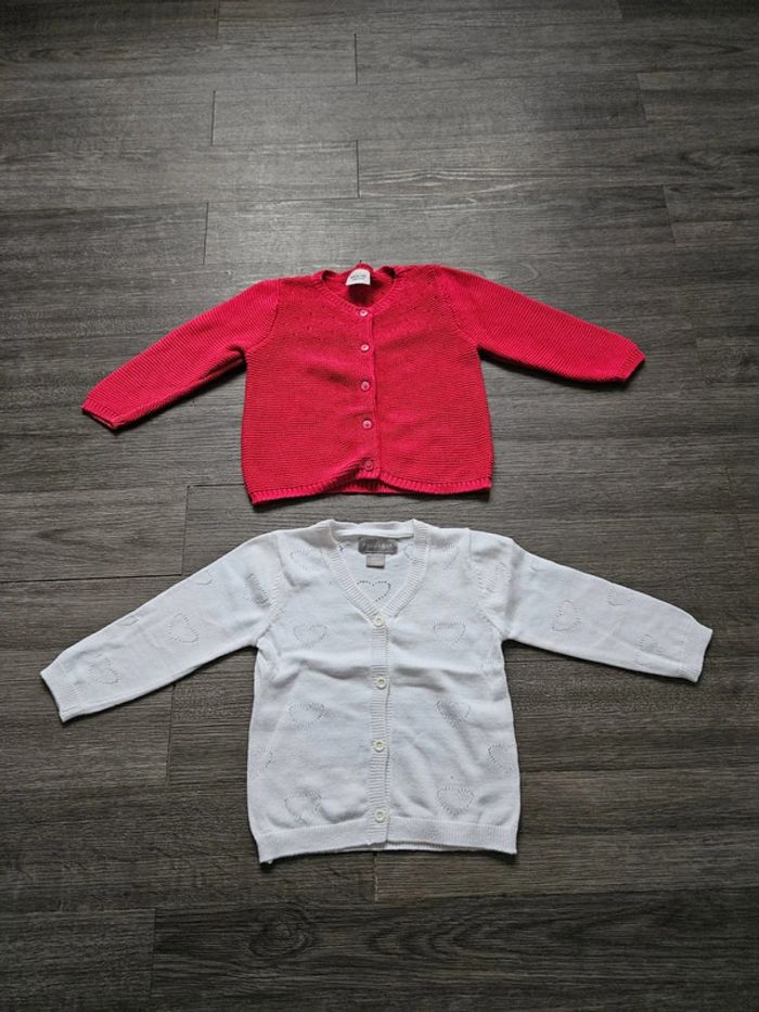 Lot de 2 gilets fille taille 12 mois