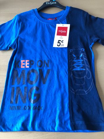 tee shirt garcon manches courtes tissaia 116cm 6 ans
