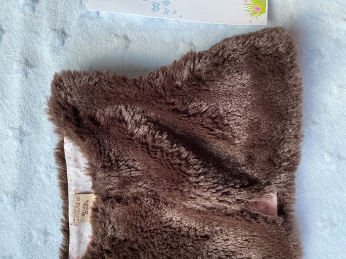 gilet sans manches en fourrure marron intérieur blanc et rose 3 mois boite à malices - photo numéro 5