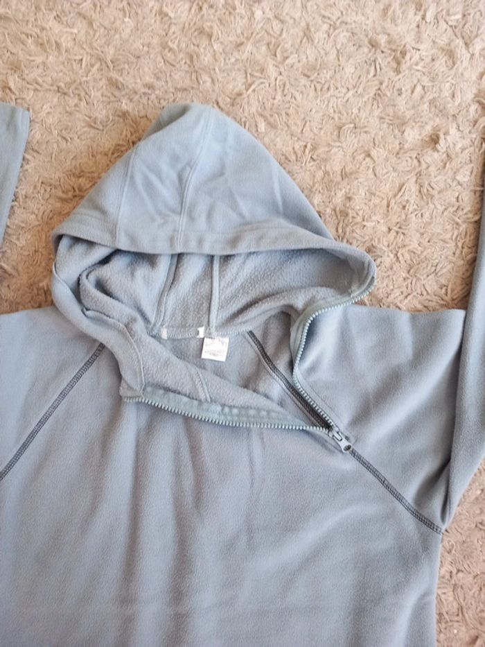 📦sweat capuche coton molletonné T38 bleu ciel - photo numéro 4