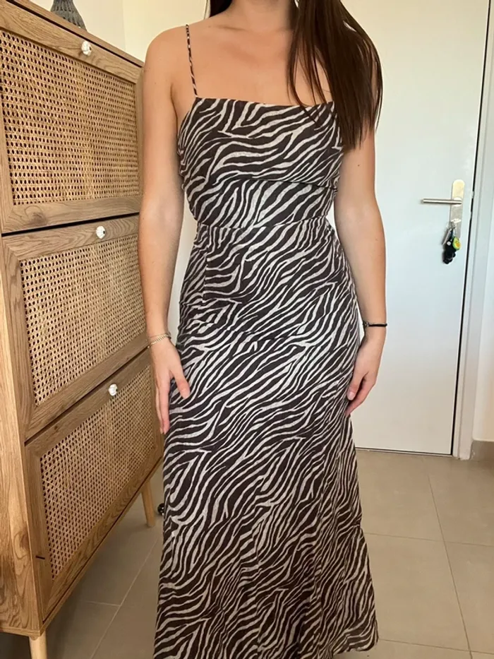 Robe longue à imprimé zébré dos nu IRO