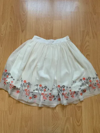 Jupe blanche crème été fête fille 5 ans