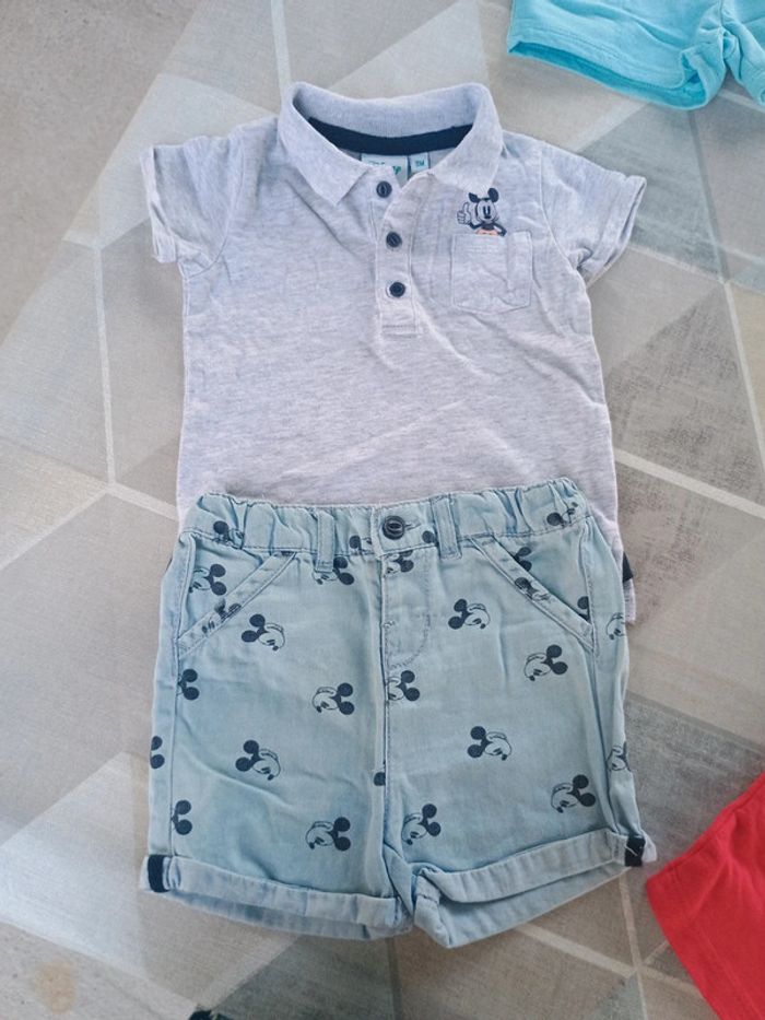 Lot de 4 ensemble Tee-shirts/shorts garçon 9 mois - photo numéro 2