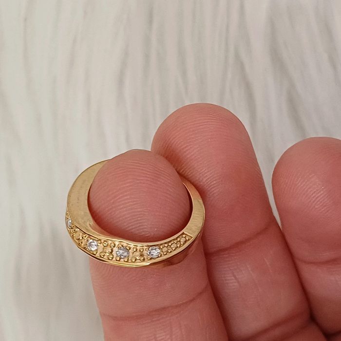 Bague carré y doré à l'or fine et pierre zircon - photo numéro 7