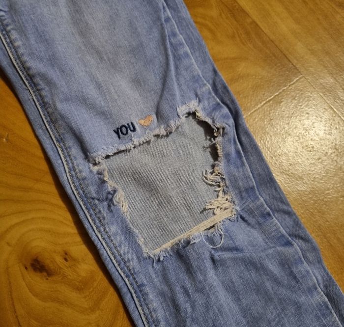 Jean slim tally weijl bleu clair genoux ouvert taille 34 - photo numéro 3