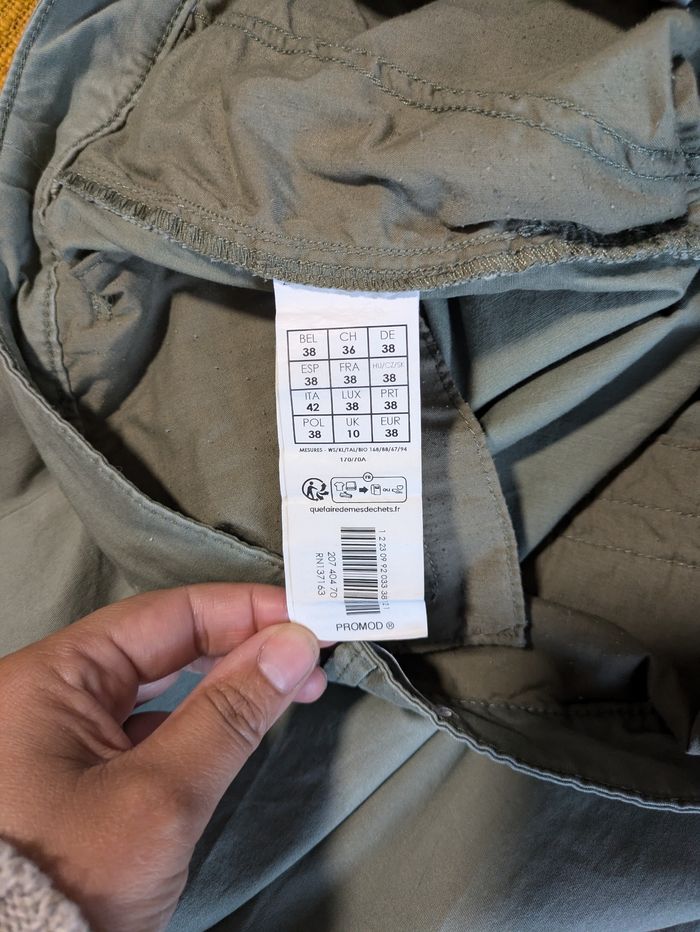 Pantalon toile kaki Promod - photo numéro 3
