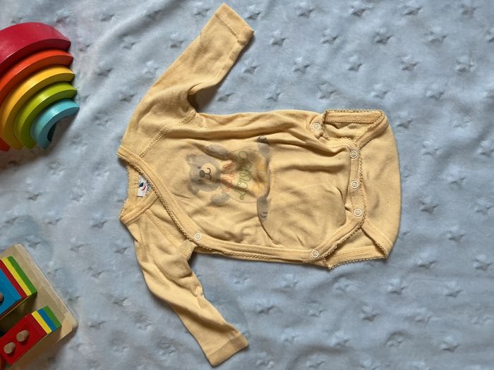 body manche longues jaune ouverture devant absorba 1 mois - photo numéro 3
