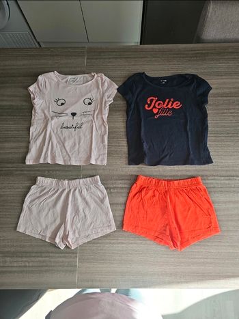 Lot de 2 pyjama short fille 4 ans kiabi 