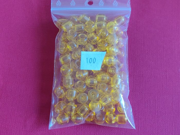 Lot 100 pièces têtes jaune transparent Lego - en parfait état - vrai Lego