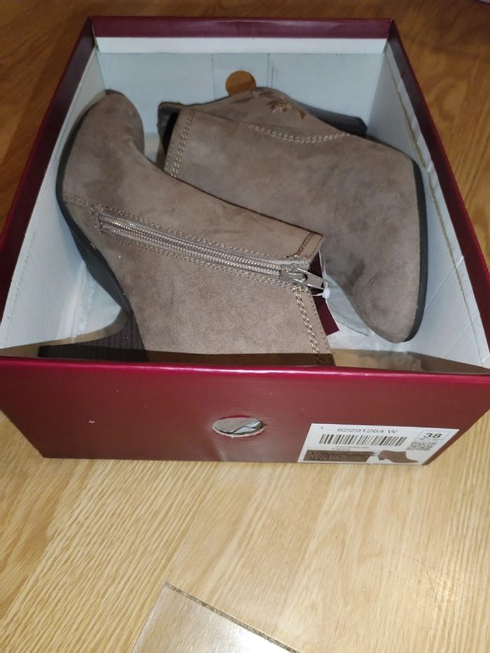 Bottines de couleur taupe femme - photo numéro 5