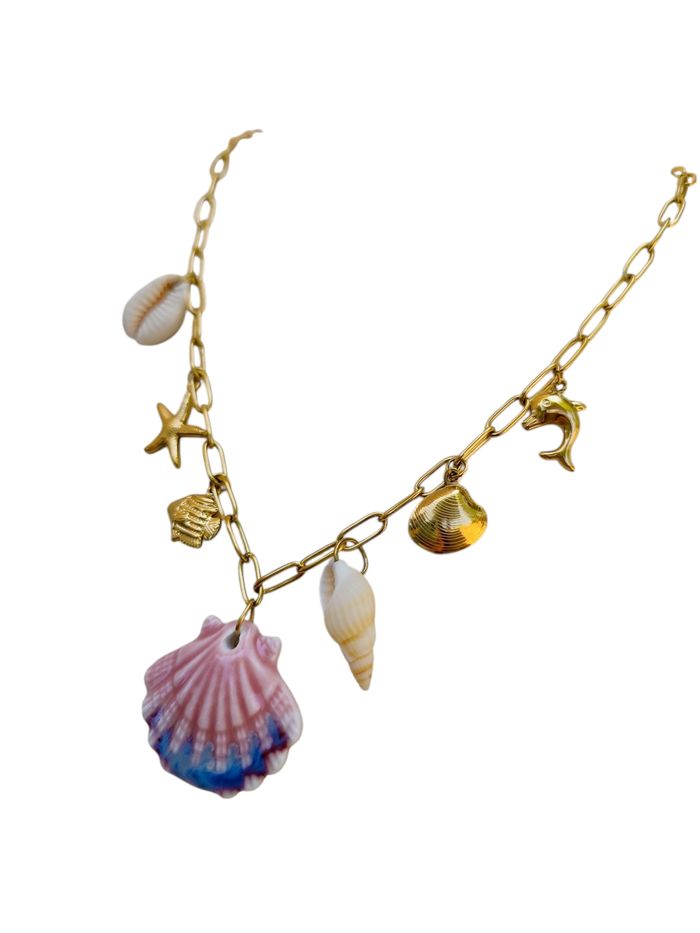 Collier coquillage rose ✅ - photo numéro 3