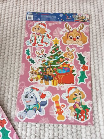 Fiche stickers fenêtre Noël Pat patrouille