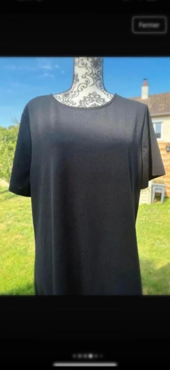 Élégance Bicolore – Robe Tunique Fluide Noir & Blanc - photo numéro 5
