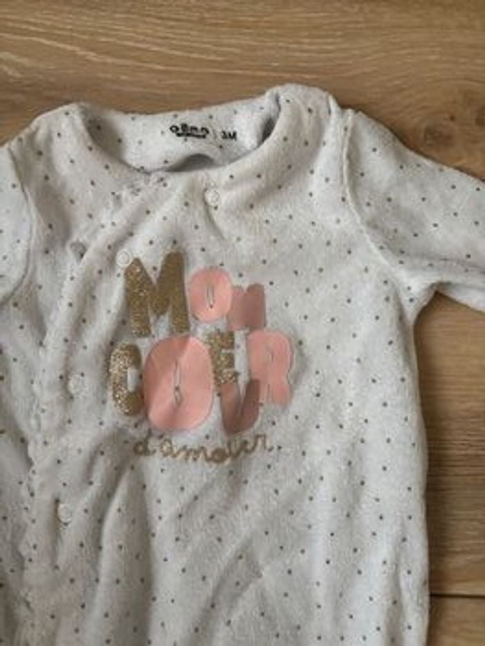 Pyjama velours une pièce mon cœur d’amour - photo numéro 2