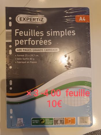 Lot de 3 paquets de 400 feuilles