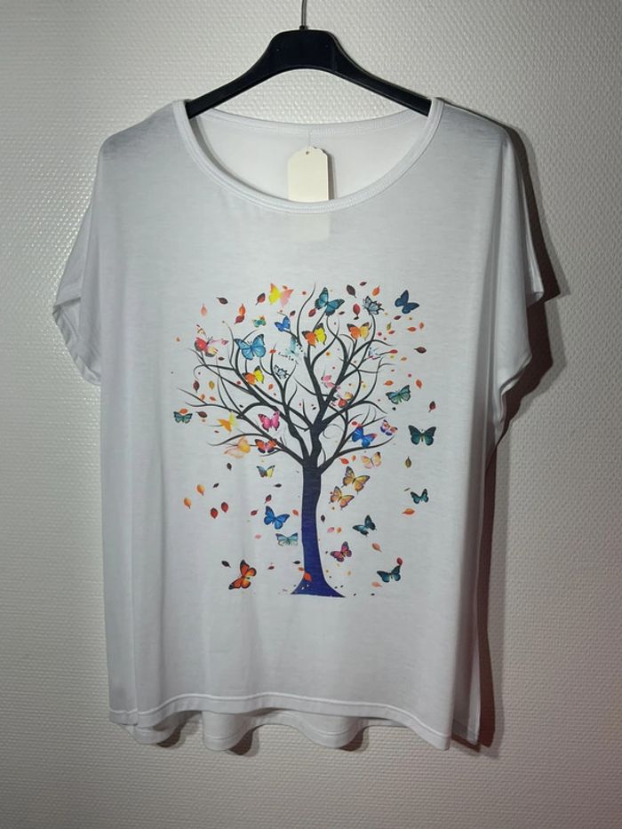 T-shirt « arbre » femme taille (38-46)- just me - neuf avec étiquette