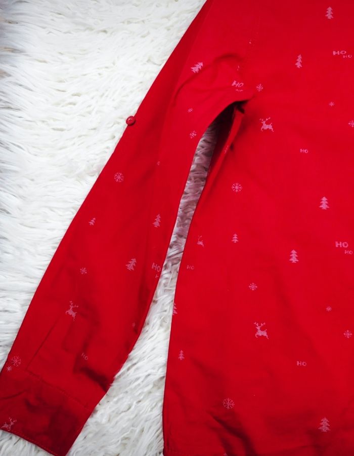 Chemise de Noël manches longues rouge et blanche Garçon taille 10 ans marque Okaidi 🎸 - photo numéro 6