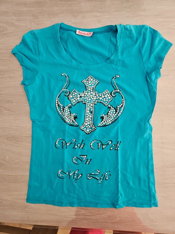 T-shirt femme turquoise T L 40