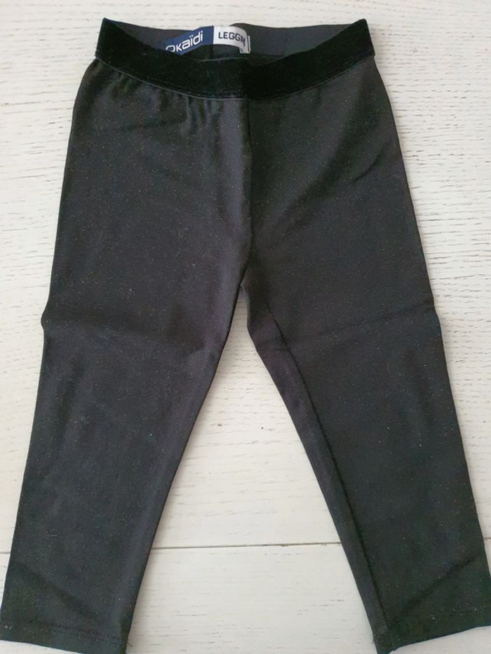 Legging 3/4 noir pailleté 3 ans okaidi